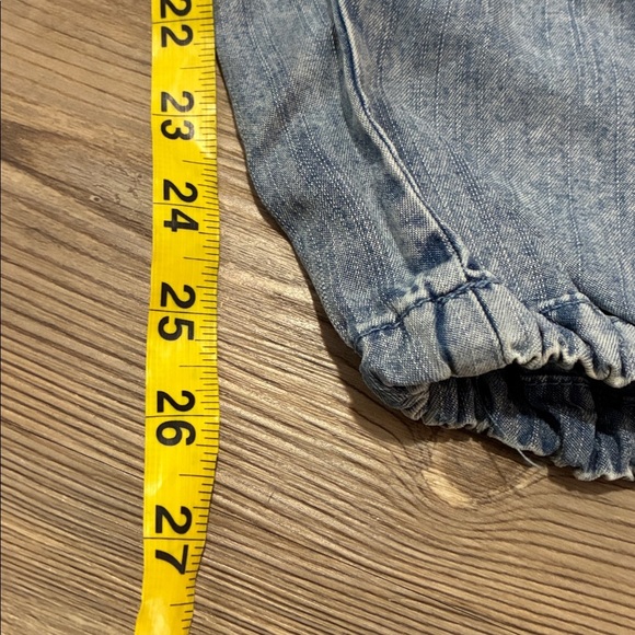 Jane + Delancey Chambray Cargo Jogger Pants Pull on Bungee Lightweight Women M - Picture 9 of 12